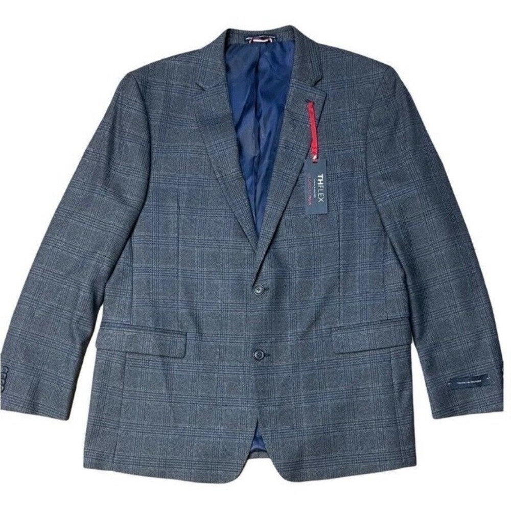 Tommy Hilfiger Blue/Grey Trevor Plaid Suit Jacket Sz 36 Short NWT
